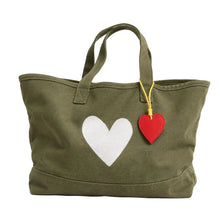 Load image into Gallery viewer, Kerri Rosenthal - Imperfect Heart Tote - Army Green