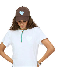 Load image into Gallery viewer, Kerri Rosenthal - Imperfect Heart Hat - Cocoa/Denim
