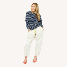 Load image into Gallery viewer, Kerri Rosenthal - Long Sleeve Stripe Tee - Indigo Blue-White