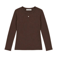Load image into Gallery viewer, Kerri Rosenthal - Long Sleeve Rib Tee - Brown