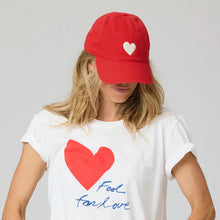 Load image into Gallery viewer, Kerri Rosenthal - Imperfect Heart Hat - Cherry/White