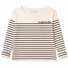 Load image into Gallery viewer, Kerri Rosenthal Artist Long Sleeve Stripe Tee - Cloud - Caramel Earth