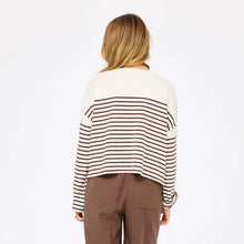 Load image into Gallery viewer, Kerri Rosenthal Artist Long Sleeve Stripe Tee - Cloud - Caramel Earth