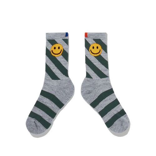 Kule - The Women's Diagonal Stripe Socks - Heather & Green