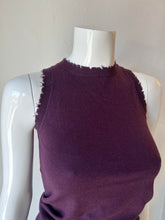 Load image into Gallery viewer, Minnie Rose- Cotton/Cashmere Frayed Tank Loganberry