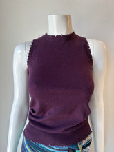 Load image into Gallery viewer, Minnie Rose- Cotton/Cashmere Frayed Tank Loganberry