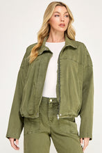 Load image into Gallery viewer, Level 99 - Blake Funnel Neck Bomber Jacket - Olivine