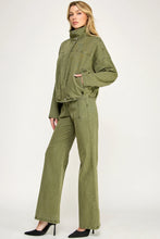 Load image into Gallery viewer, Level 99 - Blake Funnel Neck Bomber Jacket - Olivine