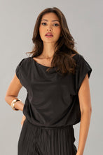 Load image into Gallery viewer, Lola &amp; Sophie - Matte Jersey Bubble Top - Black
