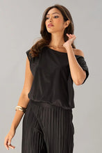 Load image into Gallery viewer, Lola &amp; Sophie - Matte Jersey Bubble Top - Black