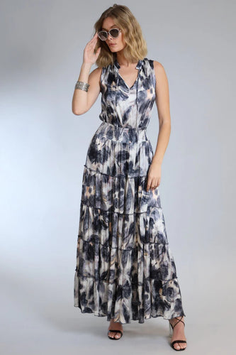 Lola & Sophie - Denim Flower Tierred Maxi - Denim
