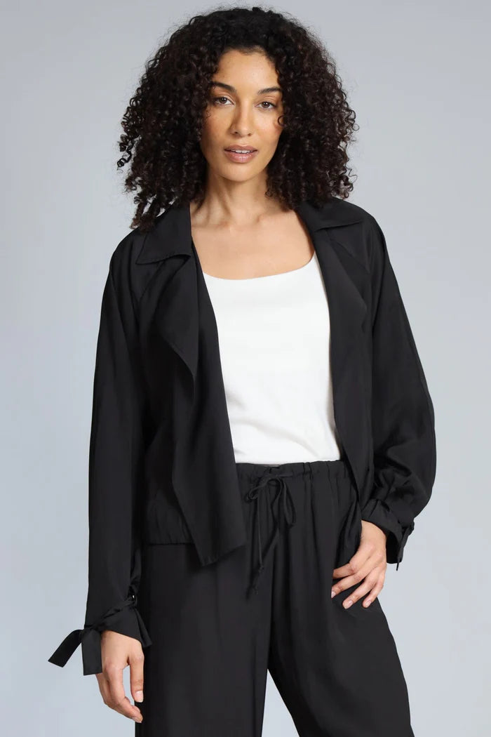 Lola & Sophie - No Closure Satin Trench - Black