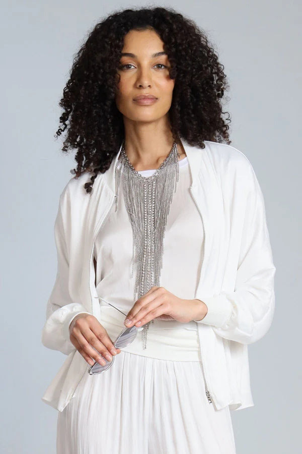 Lola and Sophie - Kimono Bomber Jacket - White