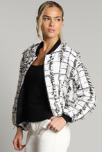 Load image into Gallery viewer, Lola &amp; Sophie - Tweed Bomber Jacket - Black &amp; White