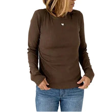 Load image into Gallery viewer, Kerri Rosenthal - Long Sleeve Rib Tee - Brown