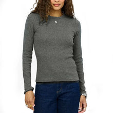 Load image into Gallery viewer, Kerri Rosenthal - Long Sleeve Rib Tee - Charcoal