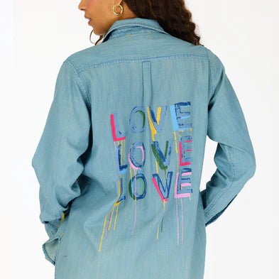 Kerri Rosenthal - Mia Shirt Love on Repeat - Chambray