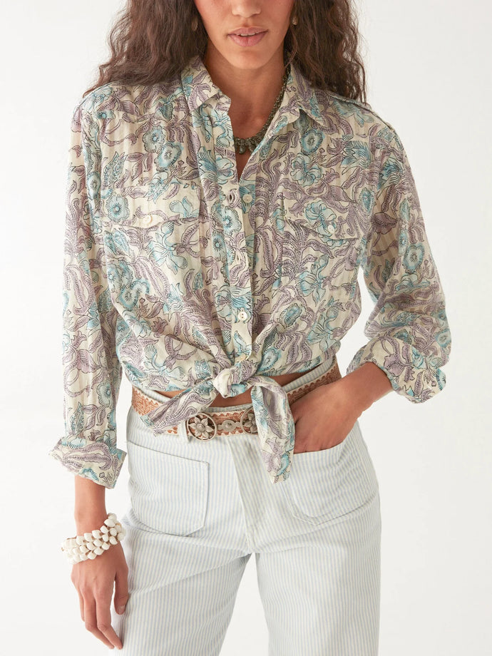 Maison Hotel - Ramona Blouse - Purple Paradise - Hawaiian Blue