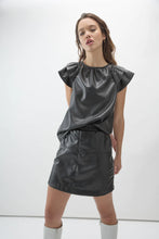 Load image into Gallery viewer, Melissa Nepton - Mara Vegan Leather Top - Black