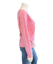 Load image into Gallery viewer, Minnie Rose - Cotton/Cashmere Distressed V-Neck - Fondant