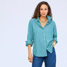 Load image into Gallery viewer, Kerri Rosenthal - Mia Stripe Shirt - Teal / Blue