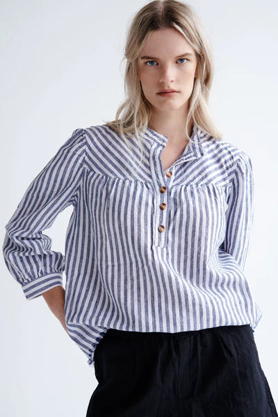 Melissa Nepton - Orli Striped Shirt - Navy Stripe