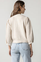 Load image into Gallery viewer, Lilla P - Puff Sleeve Cardigan Sweater - Coconut