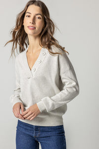 Lilla P Easy Button Shawl Collar Sweater - Gardena