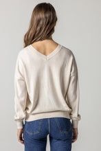 Load image into Gallery viewer, Lilla P - Easy Double V-Neck Sweater - Oatmeal