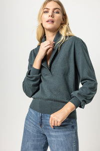 Lilla P - Shawl Collar Pullover Sweater - Spruce