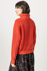 Lilla P - Ribbed Half Zip Sweater - Lava