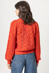 Lilla P - Novelty Stitch Crewneck Sweater - Lava