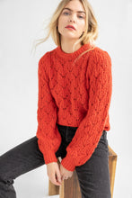 Load image into Gallery viewer, Lilla P - Novelty Stitch Crewneck Sweater - Lava