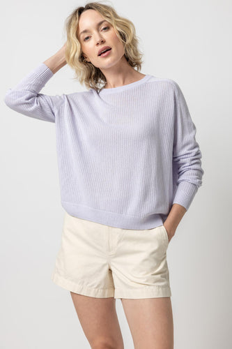 Lilla P Saddle Sleeve Pullover Sweater - Lilac