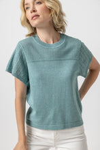 Load image into Gallery viewer, Lilla P Pointelle Crewneck Sweater - Sea Blue