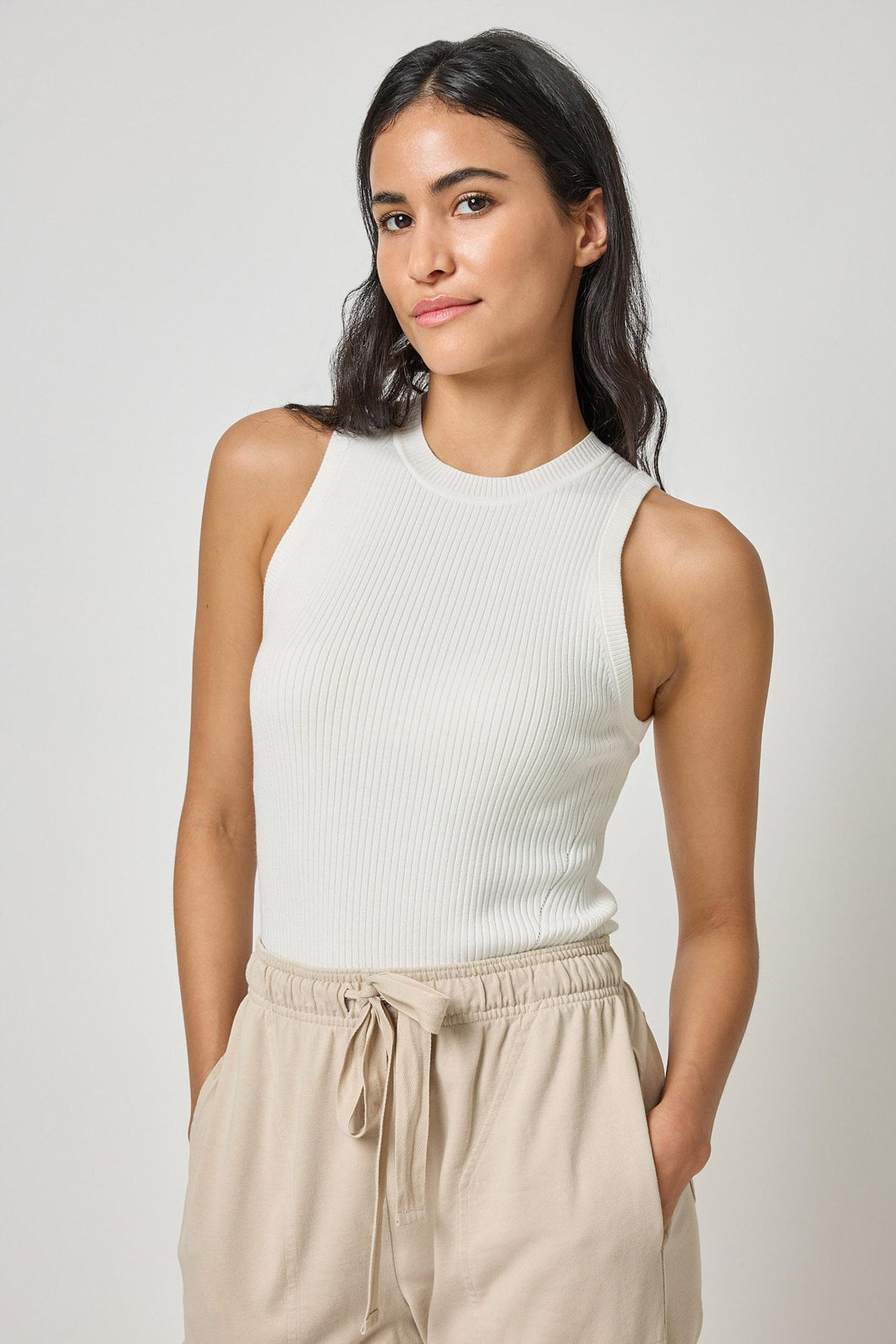 Lilla P Perfect Rib Tank Sweater - White