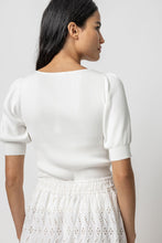 Load image into Gallery viewer, Lilla P Full Sleeve Square Neck Sweater - White