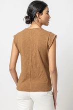 Load image into Gallery viewer, Lilla P - LP Cap Sleeve V-Neck - Russet