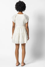 Load image into Gallery viewer, Lilla P Flutter Sleeve Tiered Dress - Ecru