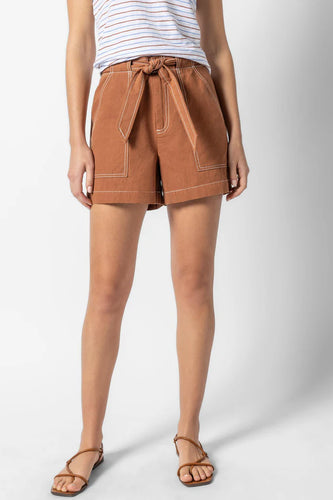 Lilla P Belted Canvas Short - Bronze