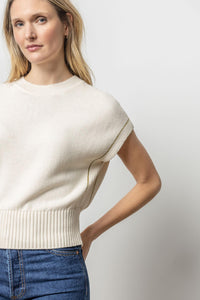 Lilla P Wedge Pullover Sweater - Cream