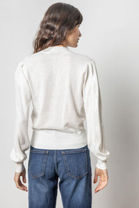 Lilla P - Long Sleeve Surplice Sweater - Antique White