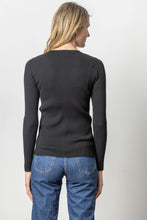 Load image into Gallery viewer, Lilla P - Ribbed Cardigan Sweater - Black