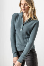 Load image into Gallery viewer, Lilla P - Button Collar Henley - Heron