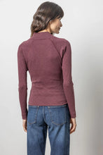 Load image into Gallery viewer, Lilla P - Shawl Collar Faux Wrap Top - Wine