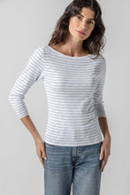 Load image into Gallery viewer, Lilla P - Striped 3/4 Boatneck - Surf Stripe