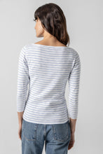 Load image into Gallery viewer, Lilla P - Striped 3/4 Boatneck - Surf Stripe
