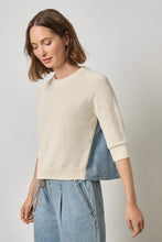 Load image into Gallery viewer, Lilla P Denim Elbow Sleeve Sweater - Off White