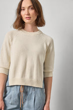 Load image into Gallery viewer, Lilla P Denim Elbow Sleeve Sweater - Off White