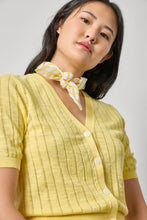 Load image into Gallery viewer, Lilla P - Open Stitch V-Neck Cardigan - Lemon